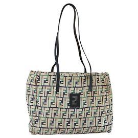 FENDI Zucca Canvas Tote Bag Navy Auth 147615