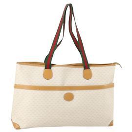 GUCCI Micro GG Supreme Web Sherry Line Tasche aus PVC Elfenbein 002 39 0215 Auth 146006