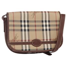 Autre Marque Borsa a Spalla Burberrys Nova Check PVC Beige Oro Auth 147010