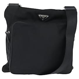 Borsa a Spalla PRADA Nylon Nero Argento Autentica am9553