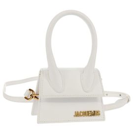 Mini borsa a mano JACQUEMUS in pelle 2 in 1 bianca oro Auth 128500M