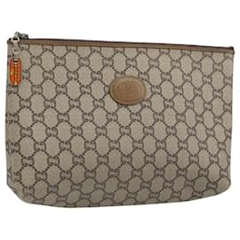 GUCCI GG Plus Supreme Clutch Bag PVC Beige Oro Auth bs30744 - Gucci