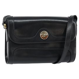 Borsa a Spalla in Pelle Nera e Oro GUCCI 001 256 1161 Auth ep11851