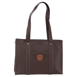 Céline Borsa a Spalla in Tela Macadam CELINE in Pelle PVC Marrone Oro Auth 149556