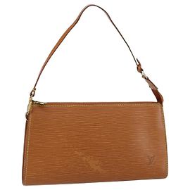 LOUIS VUITTON Epi Pochette Accesorios Pouch Marrón M52953 Auth 152133