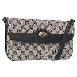 Gucci Borsa a Spalla GG Supreme in PVC Navy Gold 004 106 0024 Auth 152571