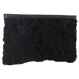 Pochette in pelle nera e dorata Auth 152829 LOEWE