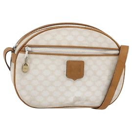 Céline Borsa a spalla in tela Macadam CELINE in pelle PVC bianca e oro Auth 152580