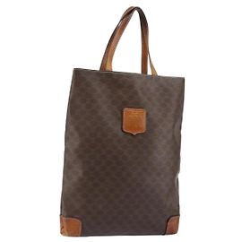 Céline Borsa tote in tela Macadam PVC marrone Auth 151961