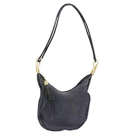 Céline Borsa a Spalla CELINE in Tela Pelle Blu Navy Oro Auth bs31271