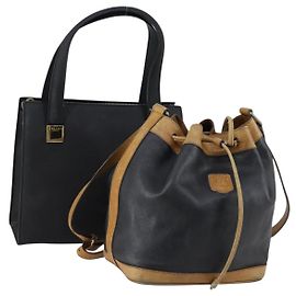 Céline Borsa a Spalla in Pelle CELINE 2 Set Nera Auth 153444