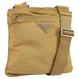 Borsa a Spalla PRADA Nylon Beige Argento Autentica 151338