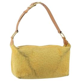 Céline Borsa a mano in tela Macadam C di CELINE in suede giallo oro Auth ep11999