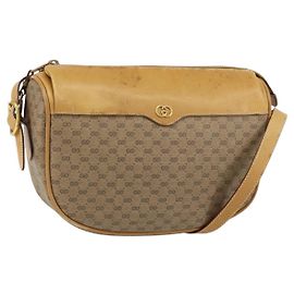 Gucci Borsa a Spalla Micro GG Supreme PVC Beige Oro 001 58 4001 Auth 149982