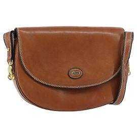 BALLY Borsa a Spalla in Pelle Marrone Oro Auth 157101