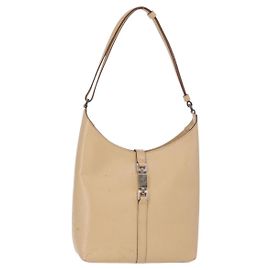 Borsa a Spalla GUCCI Jackie in Pelle Beige Argento 001 3875 Auth 151720
