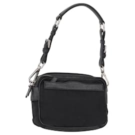 Borsa a Spalla PRADA Nylon Nero Argento Autentica 155226