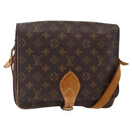 LOUIS VUITTON Monogram Cartouchiere GM Schultertasche M51252 LV Auth BA6637
