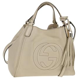 Borsa a Spalla Gucci Soho in Pelle 2 in 1 Bianca Auth ki5995