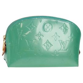 LOUIS VUITTON Pochette Cosmetica Vernis Blu Lagon M91747 LV Auth 152671V