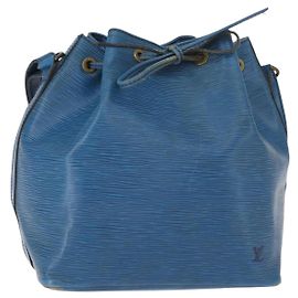 LOUIS VUITTON Borsa a Spalla Petit Noé Epi Blu M44105 LV Auth 151242