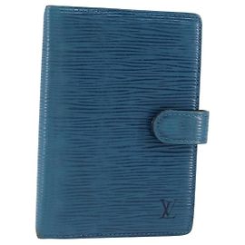 COUVERTURE DE PLANIFICATEUR JOURNAL LOUIS VUITTON Epi Agenda PM Bleu R20055 LV Auth 153406