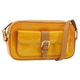 LOUIS VUITTON Borsa a spalla Monogram Vernis Christy MM Gialla M91108 Auth mr1610