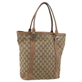 Gucci Borsa Tote Miss GG in Canvas GG Beige Argento 342591 Auth 154584