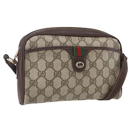 Borsa Sherry Line GG Supreme Web di GUCCI in PVC Beige Rosso Verde 116 02 089 Auth 157158