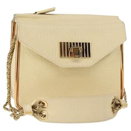 Chloé Borsa a Spalla Chloe Sally in Pelle Beige Oro Auth bs29994