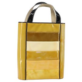 Bolso Tote CHANEL Esmalte Amarillo Dorado CC Auth gh968