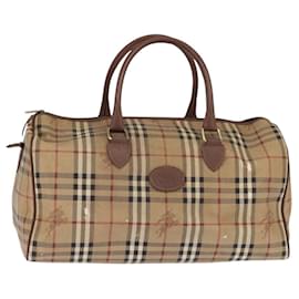 Borsa Boston in PVC beige e oro Nova Check di Burberrys Auth gh919 - Autre Marque