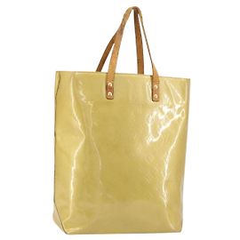 LOUIS VUITTON Monogram Vernis Reade MM Handtasche Beige M91141 LV Auth ti3516