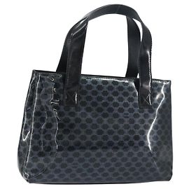 Céline Borsa a mano in tela Macadam CELINE in vinile nero Auth ti3537