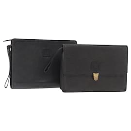 Autre Marque Borsa a mano Burberrys in pelle 2 pezzi nera e oro Auth bs31437