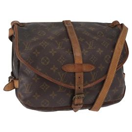 LOUIS VUITTON Bolso de Hombro Monogram Saumur 30 M42256 LV Auth BA8124