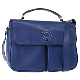 Borsa a Spalla CELINE Circle in Pelle Blu Oro Auth 153882V - Céline
