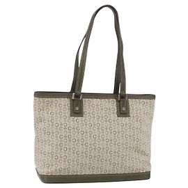 Céline Borsa tote in tela Macadam C di CELINE verde argento Auth BA8391