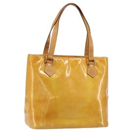 LOUIS VUITTON Borsa a Mano Monogram Vernis Houston Beige M91004 LV Auth 149638