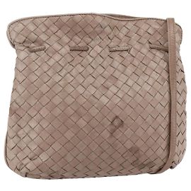 Autre Marque Bolso de Hombro BOTTEGA VENETA INTRECCIATO Beige Dorado Auth bs30817