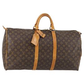 LOUIS VUITTON Monogram Keepall 55 Boston Tasche M41424 LV Auth BA7412