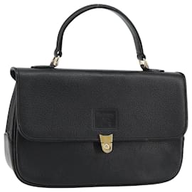 Borsa a mano Burberrys in pelle nera e oro Auth BA8234 - Autre Marque