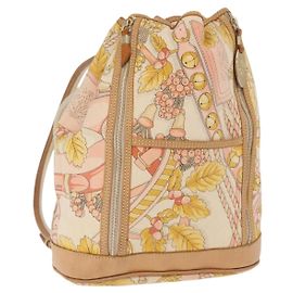 LOEWE Rucksack aus Canvas und Leder Beige Gold Auth BA8695