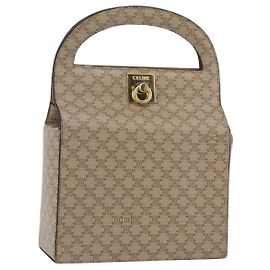 Céline Borsa a mano in tela Macadam CELINE PVC beige oro Auth mr1651