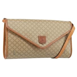 Céline Borsa a Spalla in Tela Macadam CELINE PVC Beige Oro Auth BA6573