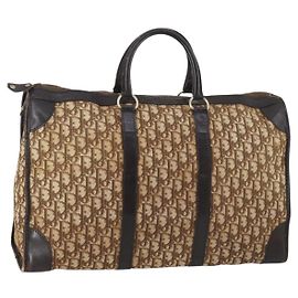 Borsa Boston in tela Trotter Christian Dior marrone Auth gh842
