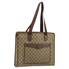 Tote Bag aus PVC in Beige und Rot aus der Sherry GG Supreme Linie von GUCCI 89 02 997 Auth am9191