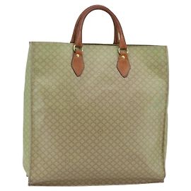 Céline CELINE Macadam Canvas Handtasche aus PVC-Leder Beige Gold Auth hk3111
