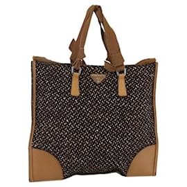 PRADA Handtasche Tweed Beige Silber Auth bs30129 - Prada