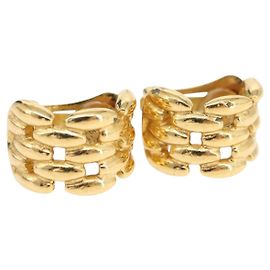 Brinco Christian Dior em metal dourado Auth bs30301